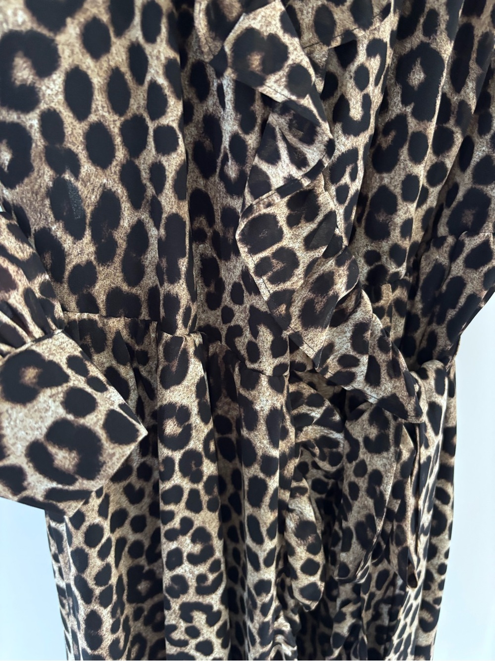 Michael by Michael Kors Leopard Wrap Dress - Brown Black - Picture 3 of 4